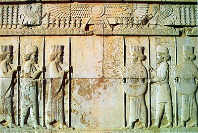 Apadana Hall, Persian and Median soldiers at Persepolis