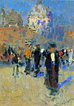 «Венеция. Площадь Святого Марка», (1912), картон, наклеенный на фанеру, масло — Государственная Третьяковская галерея