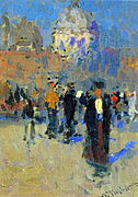 "Venetië.  San Marcoplein, (1912), karton geplakt op triplex, olie - Staat Tretyakov Gallery