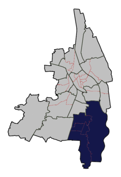 Location of the Haunstetten-Siebenbrunn planning area in Augsburg