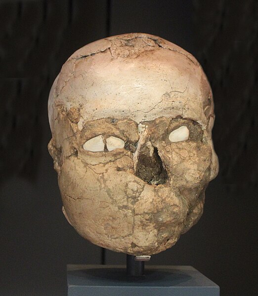 Plastered skull, Tell es-Sultan, Jericho, from approximately 9000 years ago (British Museum)
