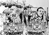 Political cartoon depicting Truman and Dewey