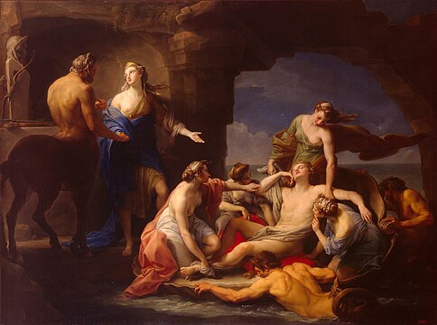 Pompeo Batoni - Teti richiama Achille dal Centauro Chirone (1770).jpg