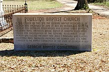 Historical marker at Powelton Baptist Church Powelton Baptist Church - panoramio (1).jpg