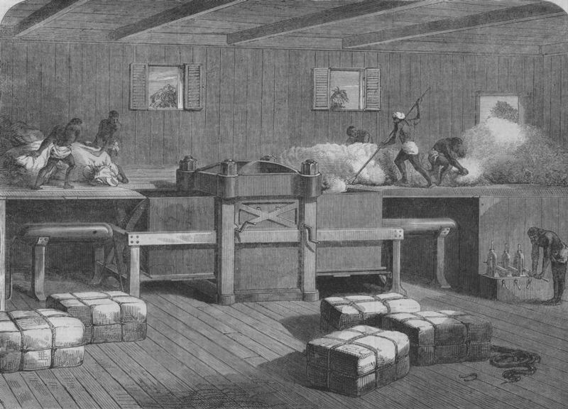 File:Press for packing Indian cotton.jpg