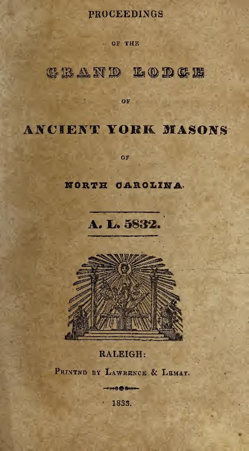 The Proceedings of the Grand Lodge of North Carolina