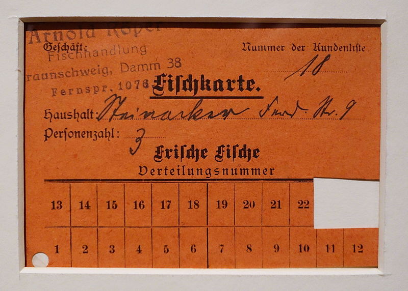 File:Ration stamps for fish, Braunschweig, 1918 AD - Braunschweigisches Landesmuseum - DSC04689.JPG