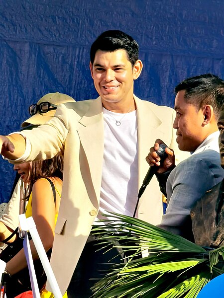 Gutierrez in 2023, attending a Filipino community festival in Spain