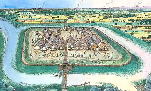 Illustration of a Terramare settlement