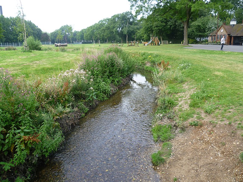 File:River Ravensbourne in Ladywell Fields - geograph.org.uk - 2501973.jpg