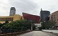 Riverwalk Kitakyushu seen from a walkway to the Kokura Castle. 小倉城への歩道から見たリバーウォーク北九州。