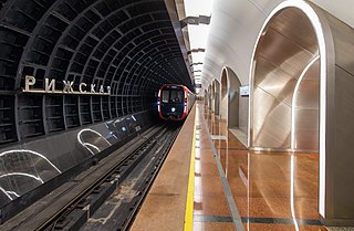 <span class="mw-page-title-main">Rizhskaya (Bolshaya Koltsevaya line)</span> Metro station in Moscow, Russia