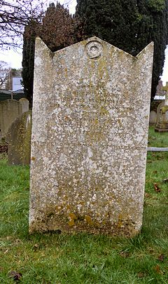 The grave of poet Robert Bloomfield in the churchyard Robert Bloomfield Grave Campton.jpg