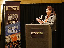 Blumner speaking at CSICon in 2017 Robyn Blumner CSICon 2017 Thu Oct 26.jpg