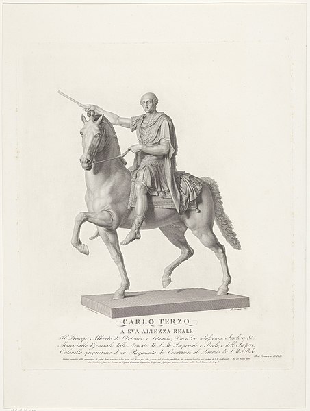 File:Ruiterstandbeeld van Karel III van Spanje Carlo terzo (titel op object) Sculpturen van Antonio Canova (serietitel), RP-P-OB-39.049.jpg