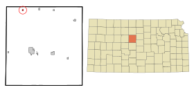 Russell County Kansas Incorporated and Unincorporated areas Paradise Highlighted.svg