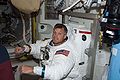 Astronaut Steve Swanson in the Quest Airlock (21 March 2009)