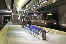 The underground Salzburger Lokalbahn station.