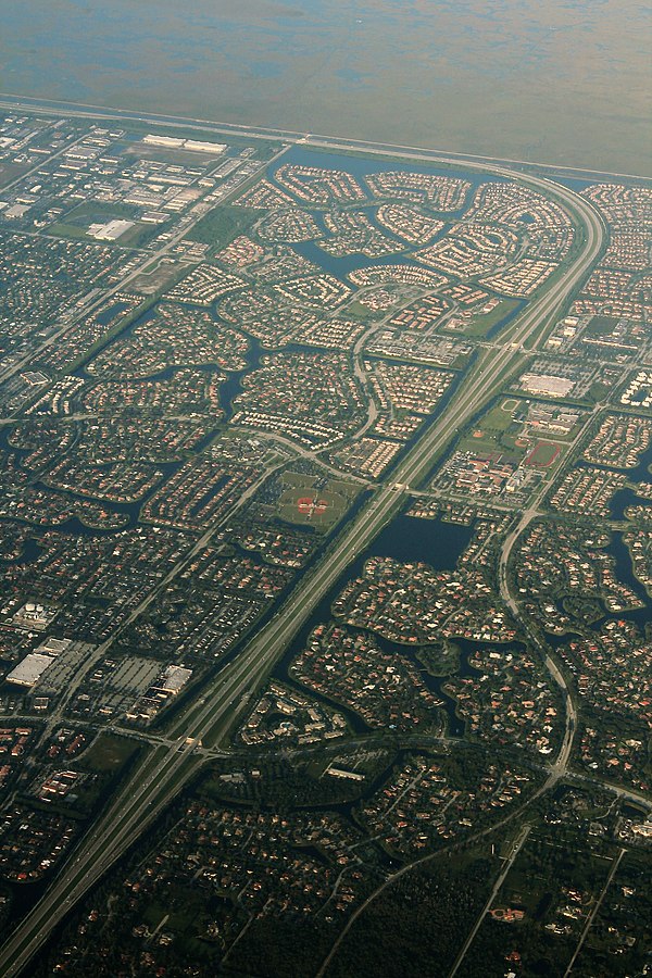 An aerial view of the road.