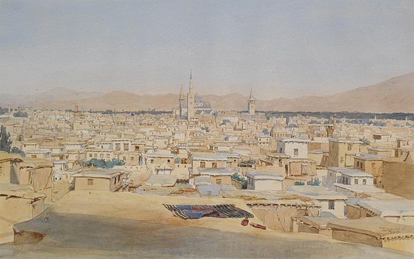 An early 19th-century painting of Damascus, Yazid's capital