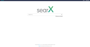 Searx Web arayüzü