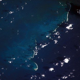 A satellite image of the islands.