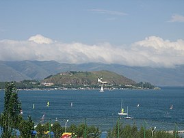 Sevan peninsula (formerly an island) in Lake Sevan