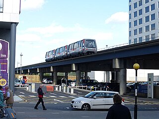 Gatwick Airport Shuttle Transit Automated people mover linking terminals at Gatwick Airport.