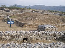 A Jain Temple at Sirkap, part of the Indo-Greek kingdom, near modern-day Taxila, Punjab, Pakistan SirkapJainTemple.JPG