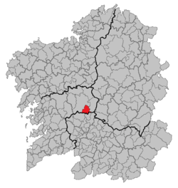 Vị trí của Dozón bên trong Galicia