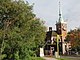 St. Olavs Church and the southern entrance to Rotherhithe Tunnel (geograph 2718176).jpg