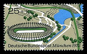 Germany Olympic velodrome stamp 1972