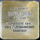 Stolperstein Alzey Klara Baum.jpg