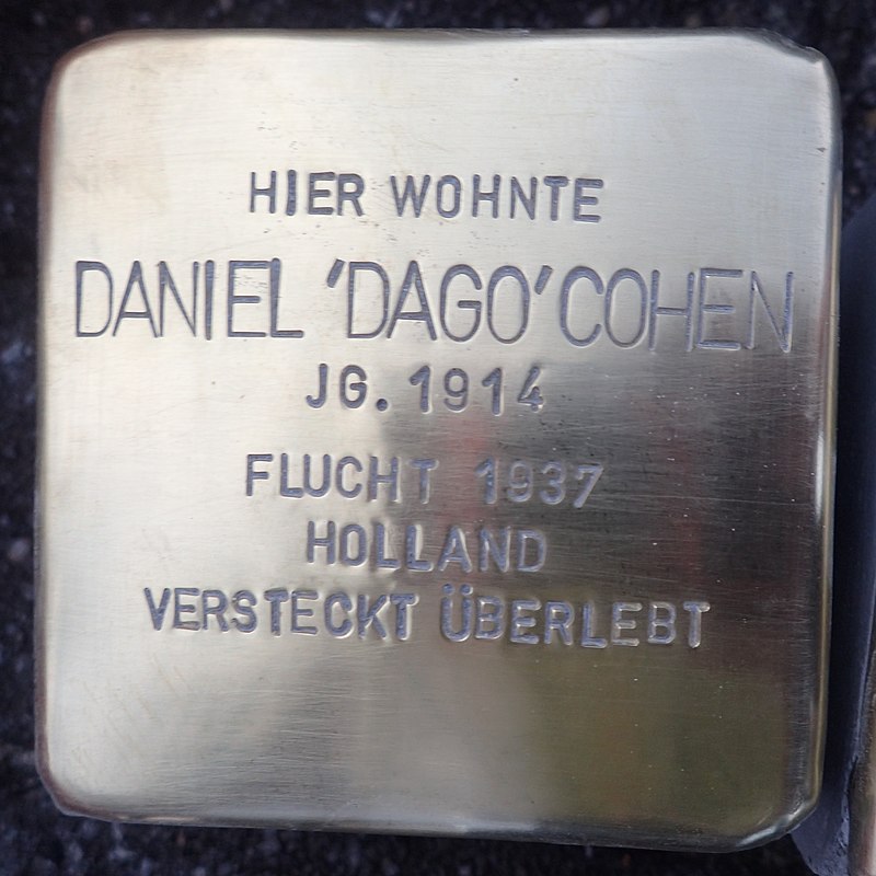 Stolperstein für Daniel ‘Dago’ Cohen