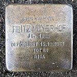 Stumbling block for Fritz Meyerhof in Hanover