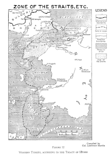1920 map of Western Turkey, showing the Zone of the Straits in the Treaty of Sevres StraitsSevres.gif