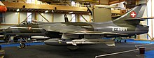 J-4001, Hawker Hunter Mk 58 strike fighter in service from 1958 to 1994 Swiss Air Force Hawker Hunter Mk.58 side view.jpg
