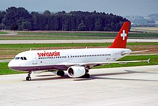 Swissair Airbus A320-214; HB-IJA@ZRH;24.09.1995 (5471558614).jpg