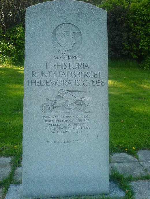 TT-Gedenksteen in Hedemora