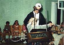 Theremin performer Anton Kershenko and his young pupil at Eupatoria Deep Space Communication Center Teen Age Message 7 of 8.jpg