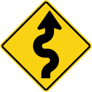 Winding road, first bend to right