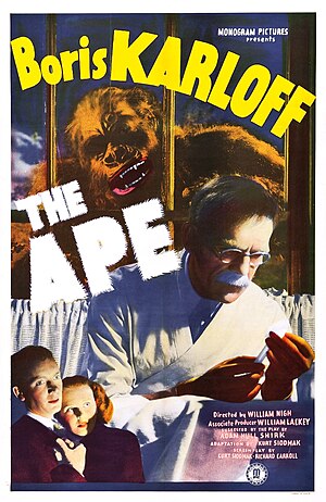 1940 Movie The Ape: 1940 film by William Nigh