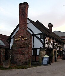 North end, showing the early-20th century chimney The Punch Bowl, High Street, Crawley (From N) (IoE Code 363350).jpg