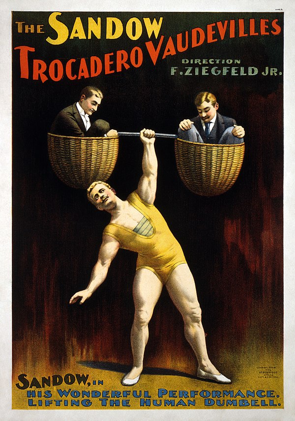 The Sandow Trocadero Vaudevilles (poster), produced by Ziegfeld, (1894)