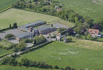 Aerial view The ruins of the Carmelite Friary of St Mary, Burnham Norton, Norfolk. (20170745864).jpg