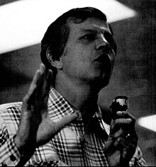 Bates speaking at a conference on disability leadership in 1981 Tom Bates California State Assembly.jpg