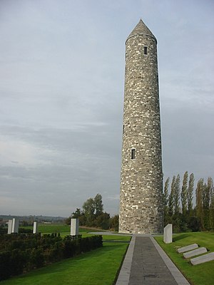 Tower, Irish Peace Park, Mesen, Belgium