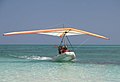 Ultralight trike fixed to an inflatable dingy.