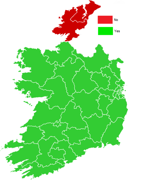 File:Twenty-eighth Amendment of the Constitution of Ireland Bill, 2009 map (results by constituency).png