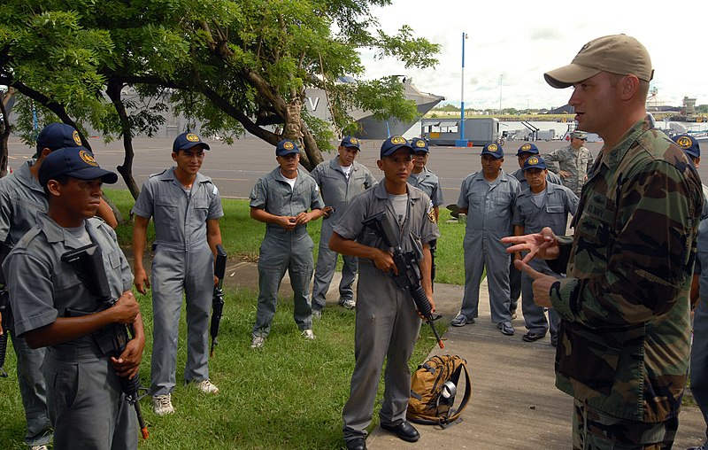 File:US Navy 100707-N-4971L-173 Equipment Operator 1st Class Daniel Lasich, right, assigned to the High Speed Vessel Swift (HSV 2) conducts close combat tactics drills with members of the Guatemalan armed forces.jpg